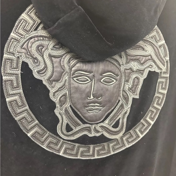 Versace Velour Track Sweater Jacket Size Small - Picture 5 of 10